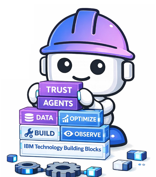 Bob holding IBM Technology Building Blocks